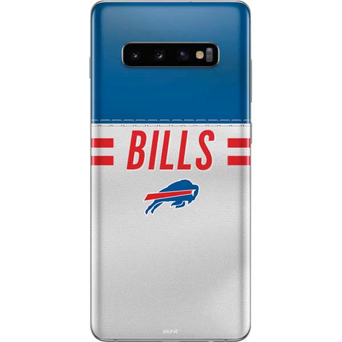 NFL Buffalo Bills White Striped Galaxy S10 Plus Skin