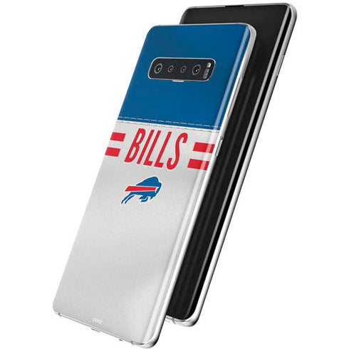 NFL Buffalo Bills White Striped Galaxy S10 Plus Skin