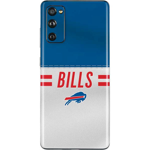 NFL Buffalo Bills White Striped Galaxy S20 Fan Edition Skin