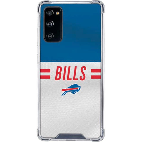 NFL Buffalo Bills White Striped Galaxy S20 FE Clear Case