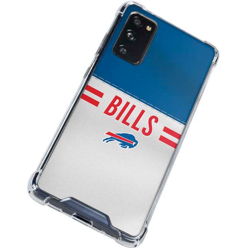 NFL Buffalo Bills White Striped Galaxy S20 FE Clear Case