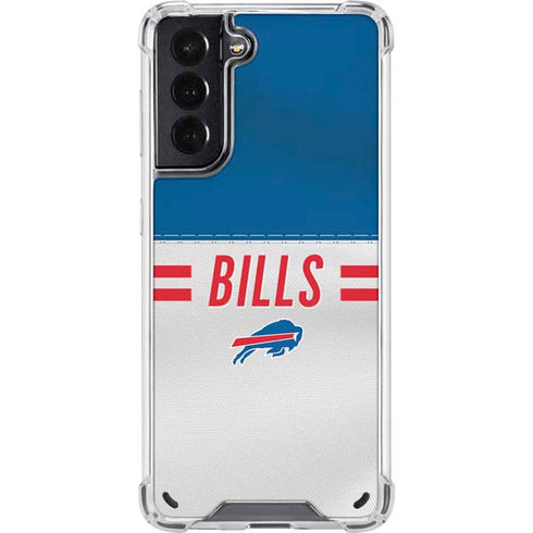 NFL Buffalo Bills White Striped Galaxy S21 5G Clear Case