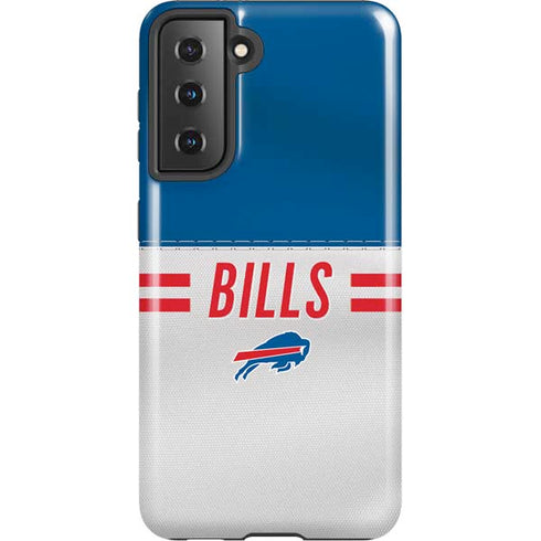 NFL Buffalo Bills White Striped Galaxy S21 5G Pro Case