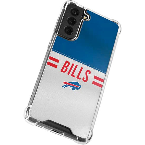 NFL Buffalo Bills White Striped Galaxy S21 FE Clear Case