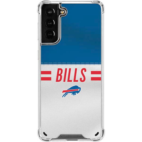 NFL Buffalo Bills White Striped Galaxy S21 Plus 5G Clear Case
