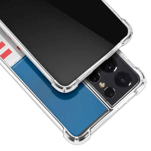 NFL Buffalo Bills White Striped Galaxy S21 Ultra 5G Clear Case