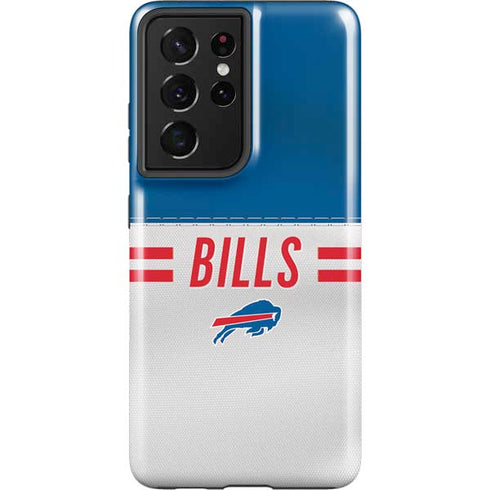 NFL Buffalo Bills White Striped Galaxy S21 Ultra 5G Pro Case