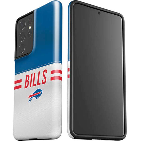 NFL Buffalo Bills White Striped Galaxy S21 Ultra 5G Pro Case