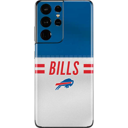 NFL Buffalo Bills White Striped Galaxy S21 Ultra 5G Skin