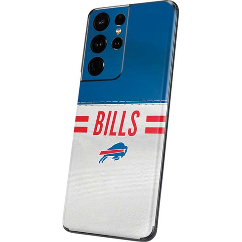 NFL Buffalo Bills White Striped Galaxy S21 Ultra 5G Skin