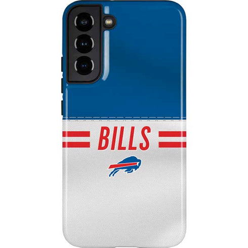 NFL Buffalo Bills White Striped Galaxy S22 Plus Pro Case