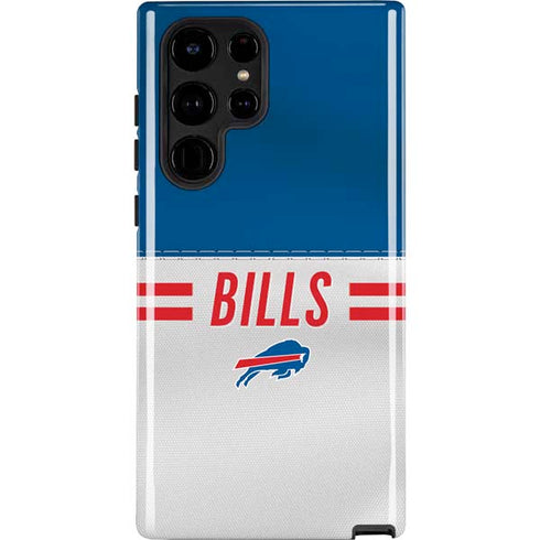NFL Buffalo Bills White Striped Galaxy S22 Ultra Pro Case