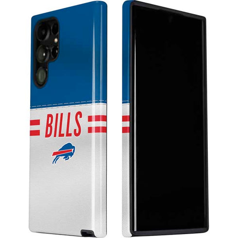 NFL Buffalo Bills White Striped Galaxy S22 Ultra Pro Case