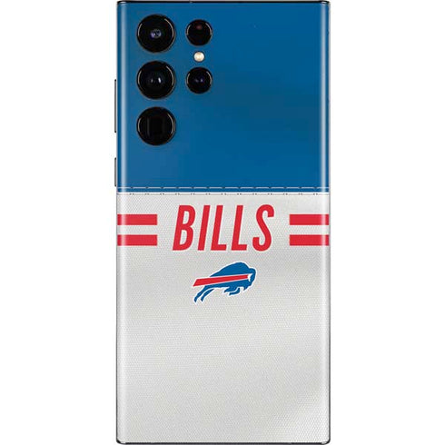 NFL Buffalo Bills White Striped Galaxy S22 Ultra Skin