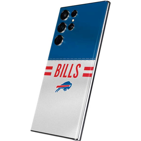 NFL Buffalo Bills White Striped Galaxy S22 Ultra Skin