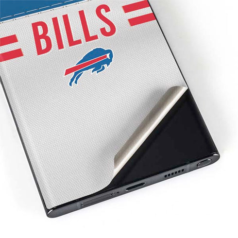 NFL Buffalo Bills White Striped Galaxy S22 Ultra Skin