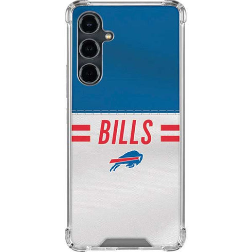 NFL Buffalo Bills White Striped Galaxy S23 FE Clear Case