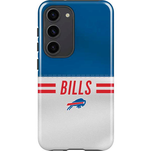 NFL Buffalo Bills White Striped Galaxy S23 Pro Case