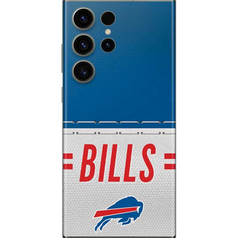 NFL Buffalo Bills White Striped Galaxy S23 Ultra Skin