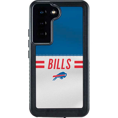 NFL Buffalo Bills White Striped Galaxy S23 Waterproof Case