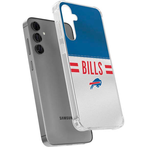 NFL Buffalo Bills White Striped Galaxy S24 Plus Clear Case