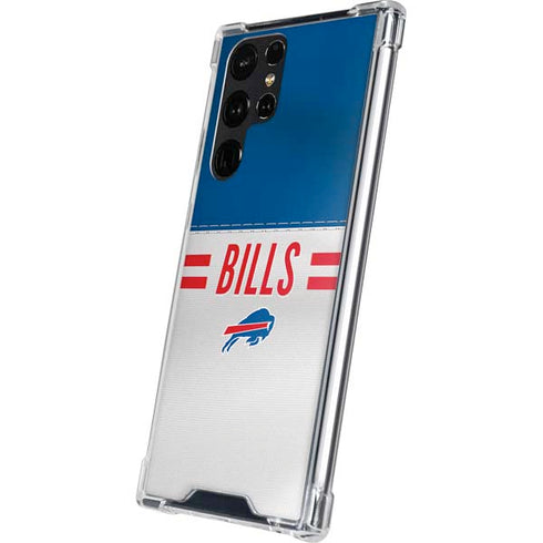 NFL Buffalo Bills White Striped Galaxy S24 Ultra Clear Case