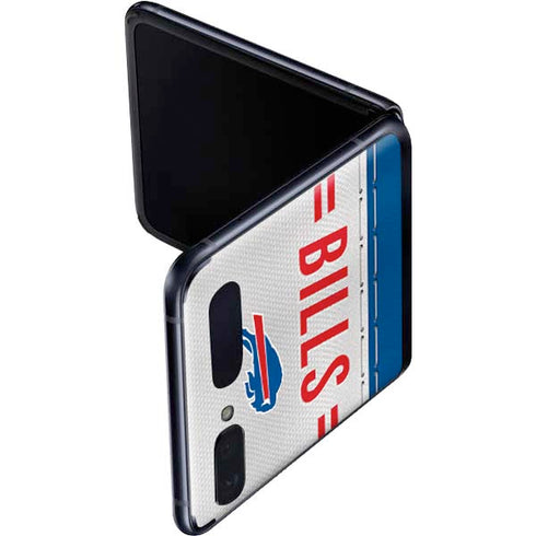 NFL Buffalo Bills White Striped Galaxy Z Flip Skin