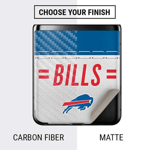 NFL Buffalo Bills White Striped Galaxy Z Flip Skin