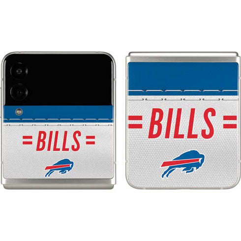 NFL Buffalo Bills White Striped Galaxy Z Flip3 5G Skin