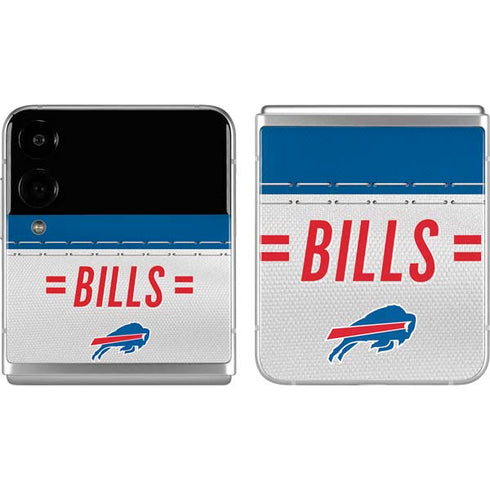NFL Buffalo Bills White Striped Galaxy Z Flip4 5G Skin
