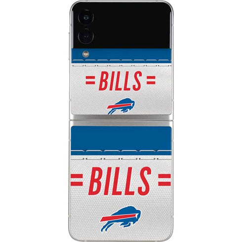 NFL Buffalo Bills White Striped Galaxy Z Flip4 5G Skin