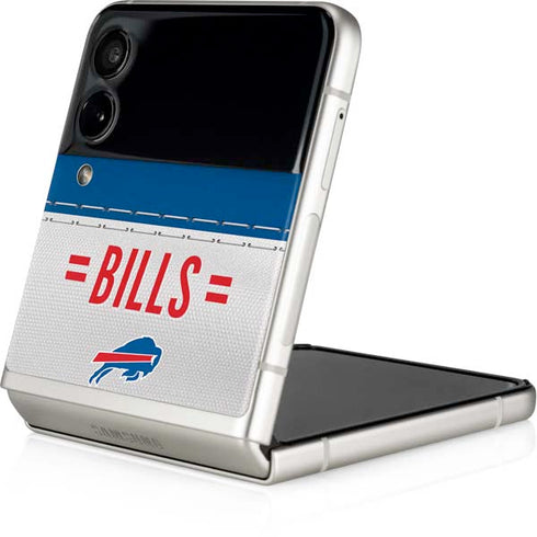 NFL Buffalo Bills White Striped Galaxy Z Flip4 5G Skin