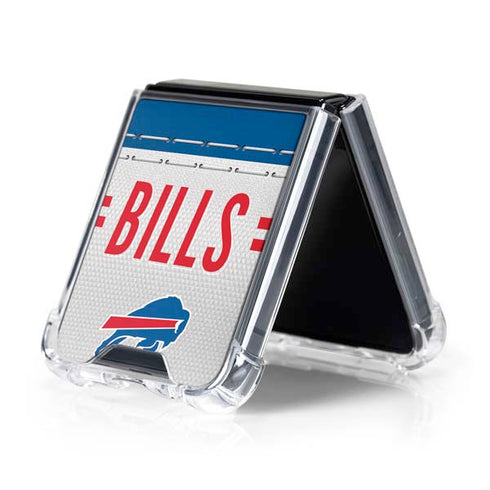 NFL Buffalo Bills White Striped Galaxy Z Flip5 5G Clear Case