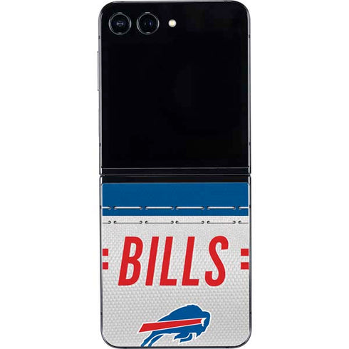 NFL Buffalo Bills White Striped Galaxy Z Flip5 5G Skin