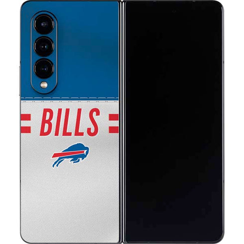 NFL Buffalo Bills White Striped Galaxy Z Fold4 5G Skin