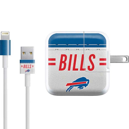 NFL Buffalo Bills White Striped iPad Charger (10W USB) Skin