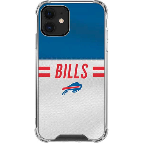 NFL Buffalo Bills White Striped iPhone 12 Mini Clear Case