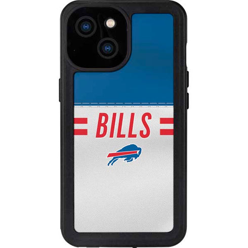 NFL Buffalo Bills White Striped iPhone 13 Mini Waterproof Case