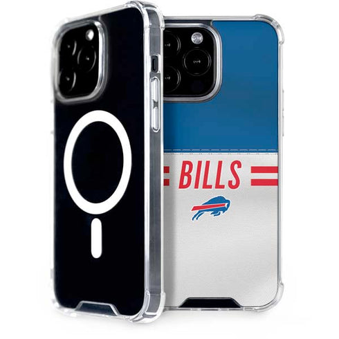 NFL Buffalo Bills White Striped iPhone 13 Pro Max MagSafe Case