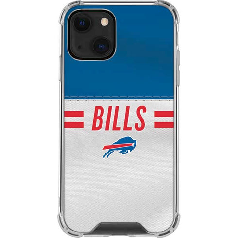 NFL Buffalo Bills White Striped iPhone 14 Plus Clear Case