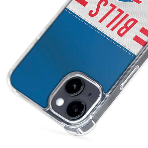 NFL Buffalo Bills White Striped iPhone 15 Plus MagSafe Case