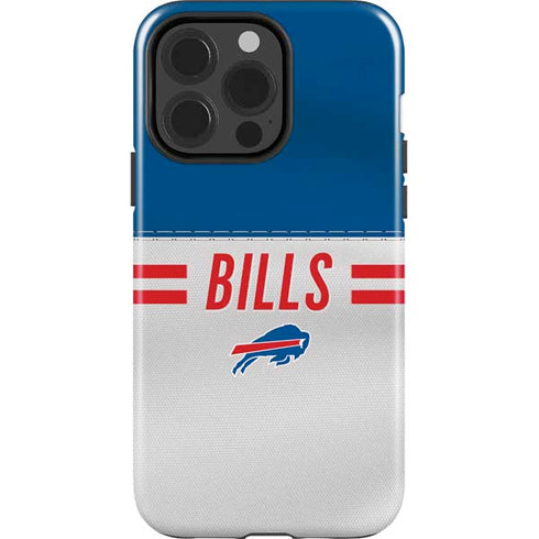 NFL Buffalo Bills White Striped iPhone 15 Pro Impact Case