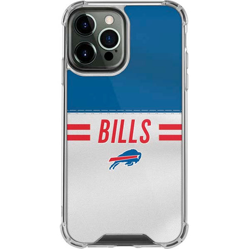NFL Buffalo Bills White Striped iPhone 14 Pro Max Clear Case