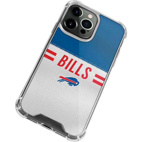NFL Buffalo Bills White Striped iPhone 15 Pro Max Clear Case
