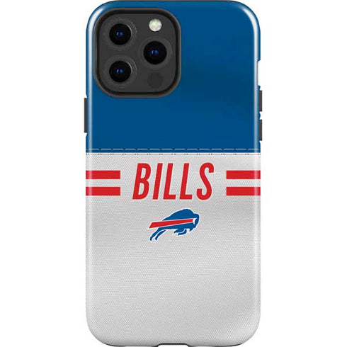 NFL Buffalo Bills White Striped iPhone 15 Pro Max Impact Case
