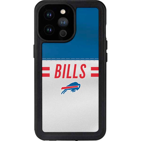 NFL Buffalo Bills White Striped iPhone 14 Pro Max Waterproof Case