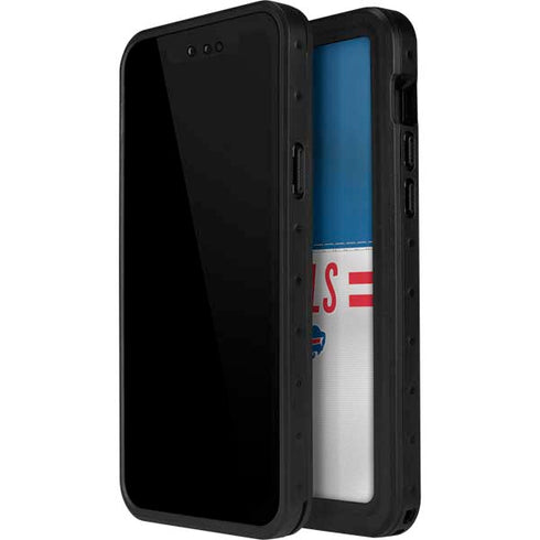 NFL Buffalo Bills White Striped iPhone 14 Pro Max Waterproof Case