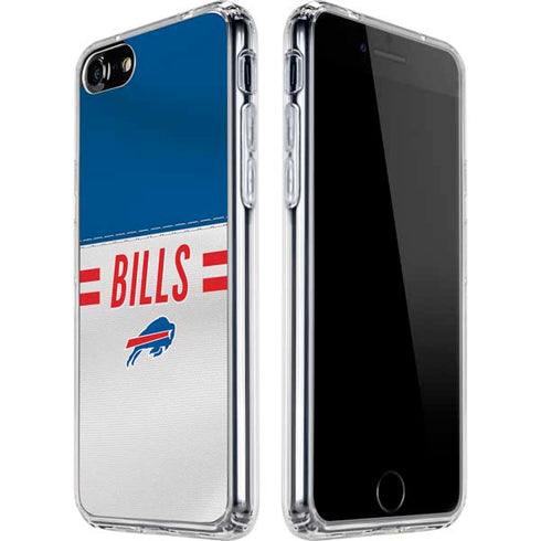 NFL Buffalo Bills White Striped iPhone SE (2nd & 3rd Gen) Clear Case