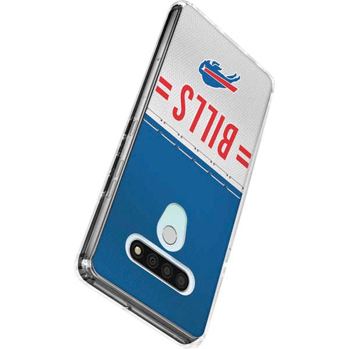 NFL Buffalo Bills White Striped LG Stylo 6 Clear Case