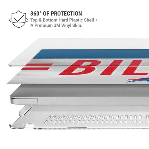 NFL Buffalo Bills White Striped MacBook Air 15in (2023-2025) Case plus Skin